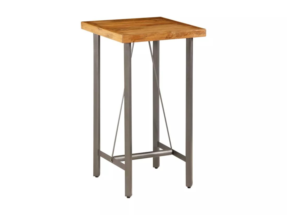 Table de bar Teck recyclé massif 60x60x107 cm