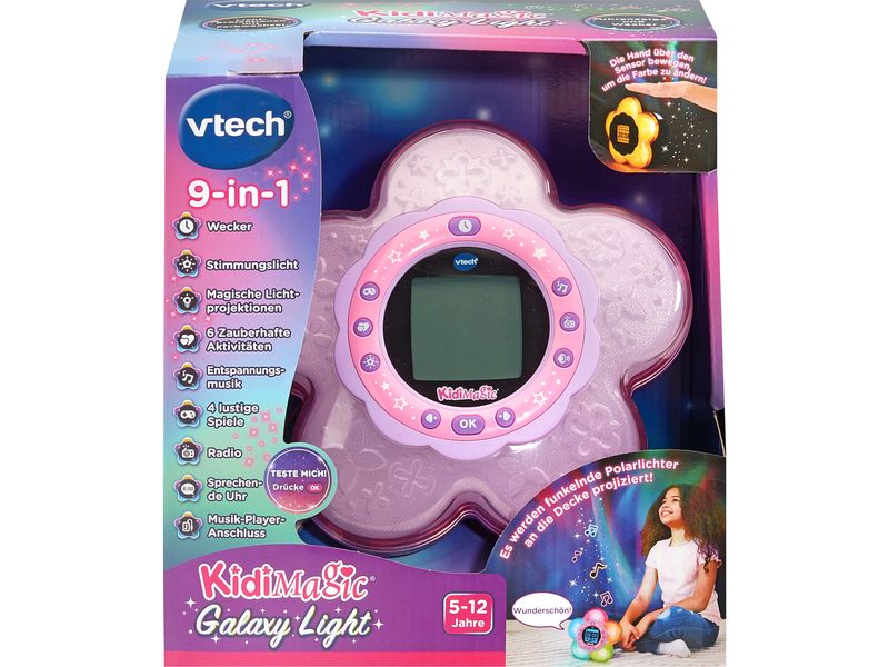 Vtech Kidimagic Galaxy Light -DE- Magischer Wecker mit farbenfrohen Lichtprojektionen und tollen Wahrsage-Funktionen sowie lustigen Spielen