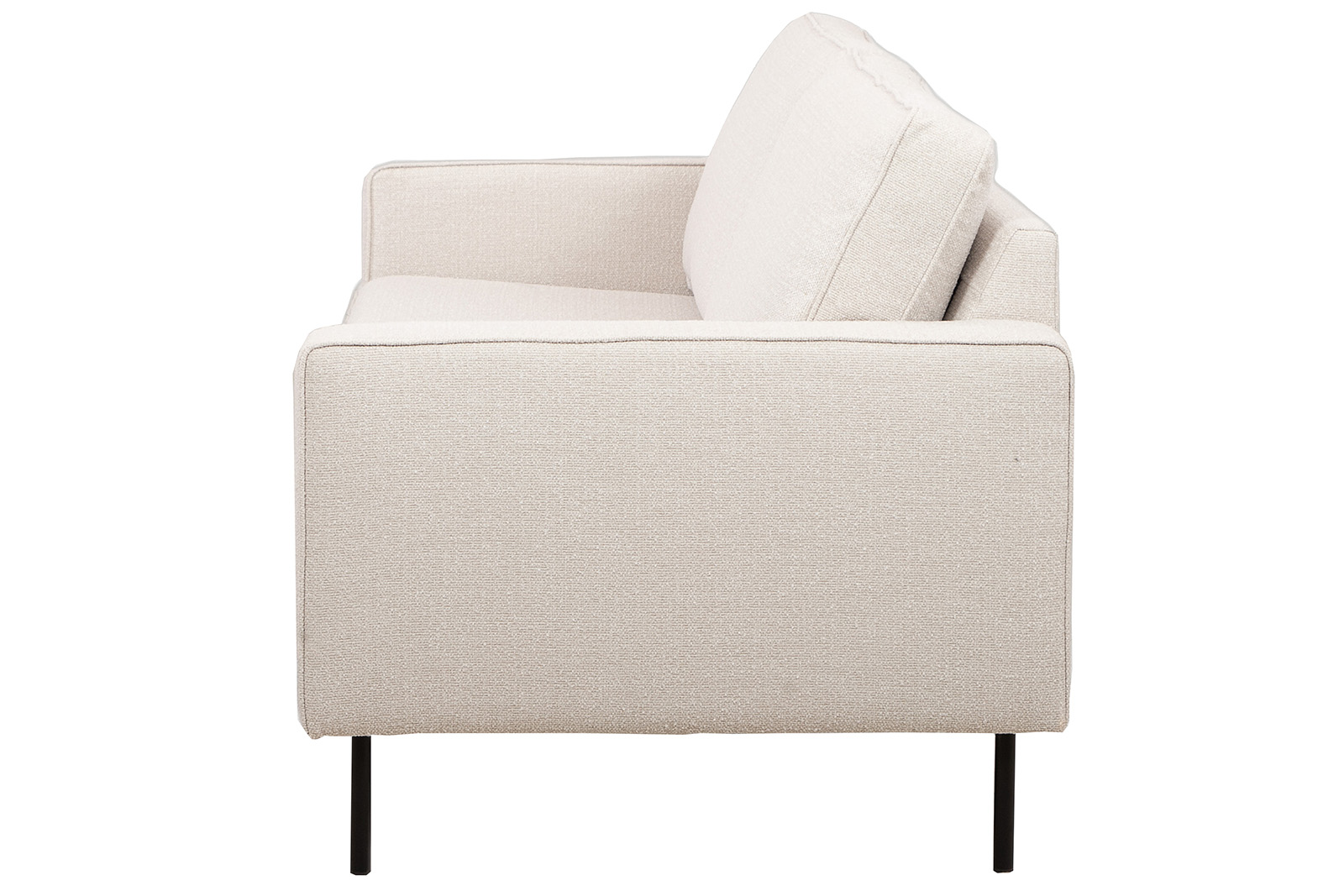 Westin sofa 3-seter. I bouclétekstil Honor A3R1 Beige med sorte ben.
