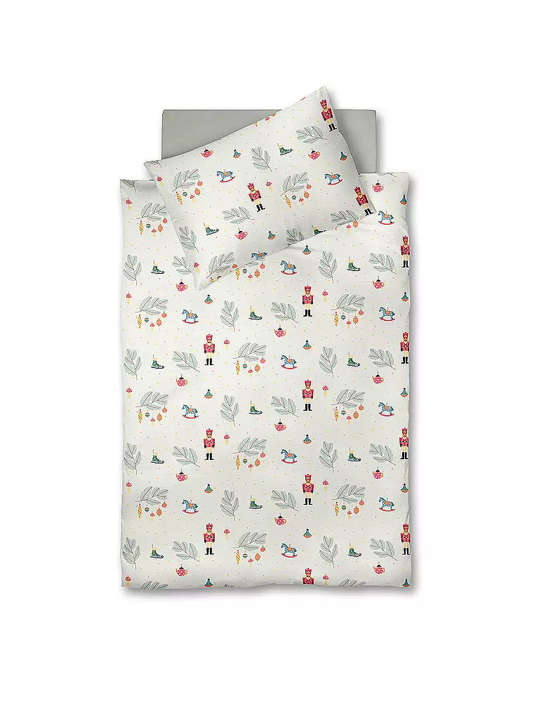 FLEURESSE Flanell Bettwäsche ASPEN 70x90cm/140x200cm Nußknacker weiss
