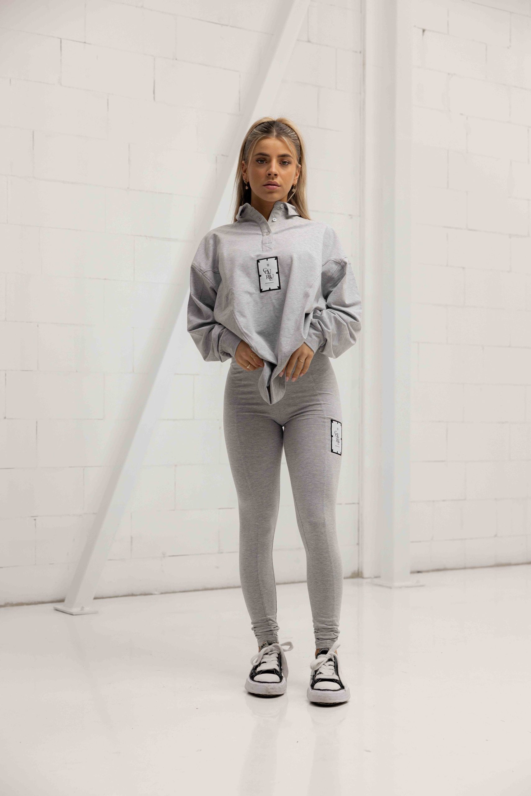 Couture Club Seam Detailed High Waist Legging Dames Grijs