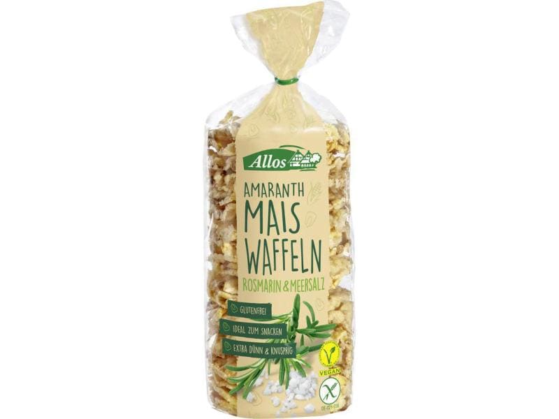Allos Bio Amaranth Mais-Waffeln Rosmarin & Meersalz 100 g Bio Amaranth Mais-Waffeln Rosmarin und Meersalz