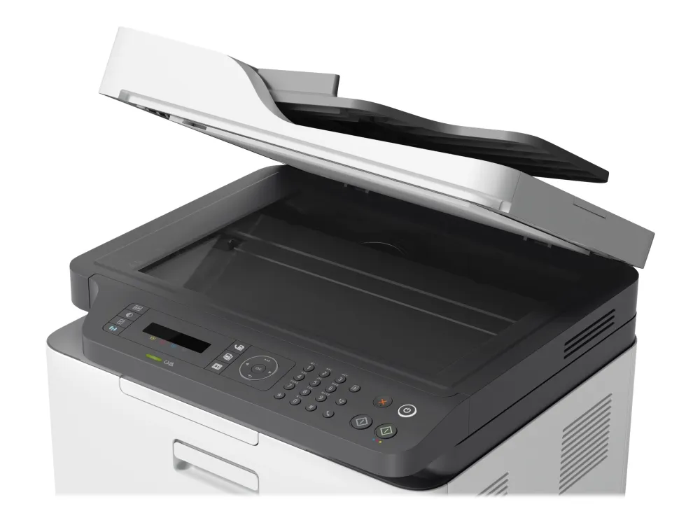 HP Color Laser MFP 179fnw - Multifunktionsprinter - farve - laser - A4 (210 x 297 mm) (original) - A4/Letter (medie) - op til 14 spm (kopiering) - op til 18 spm (udskriver) - 150 ark - 33.6 Kbps - USB 2.0, LAN, Wi-Fi(n)