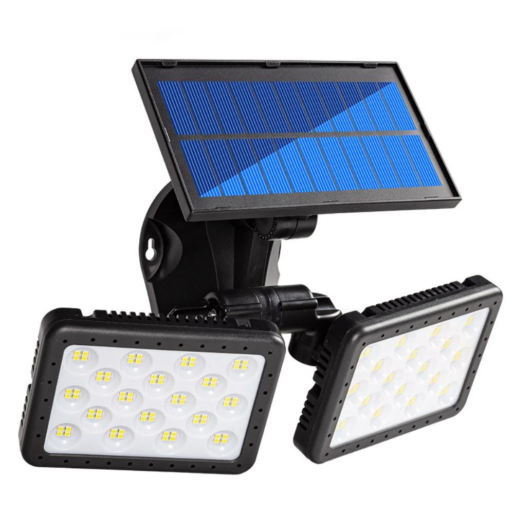 144 LED's Solar Outdoor Lampe Dual Wandleuchte mit PIR Sensor / Bewegungserkennung Spritzwasserfest (IPX5) - Schwarz