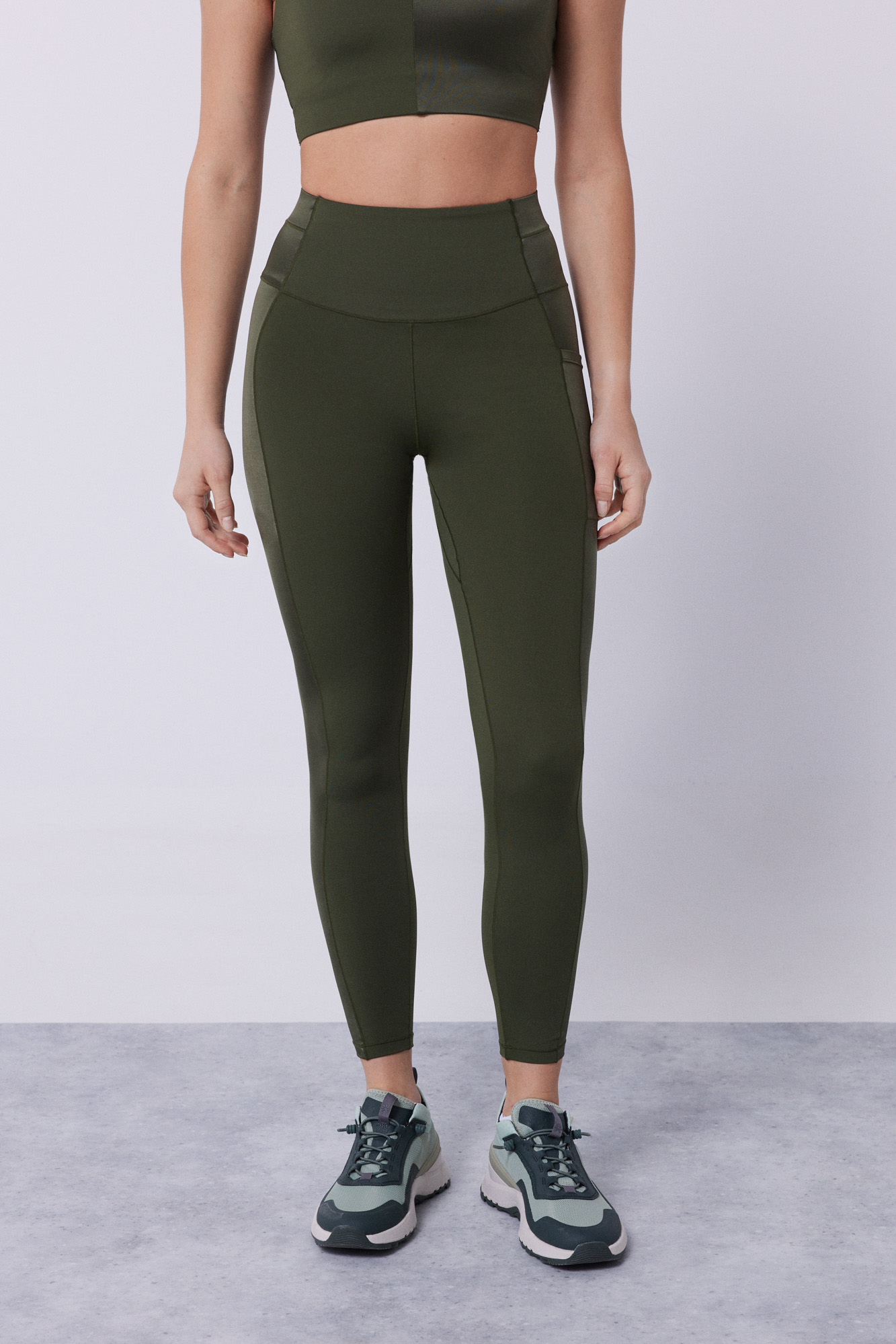 Leggings Stretch 4D Contraste Cáqui