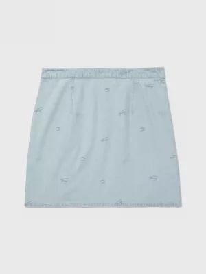Minissaia de jeans adaptável