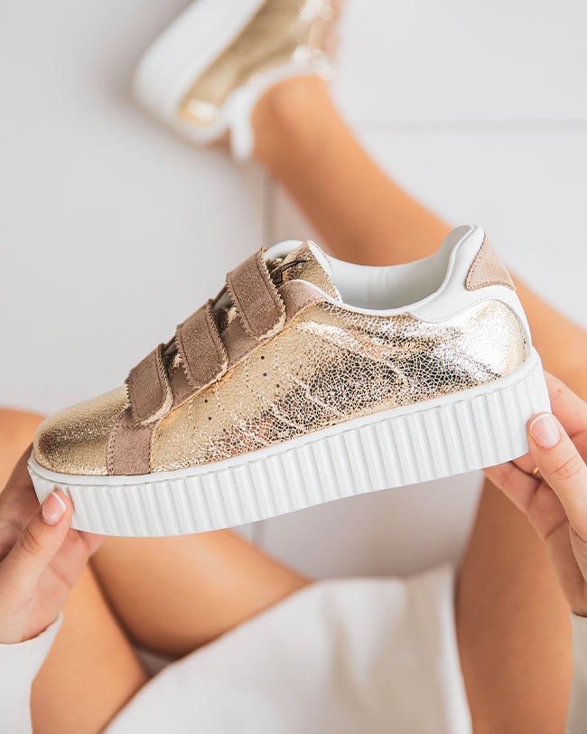 Basket femme dorée creepers à scratch - CL35 GOLD