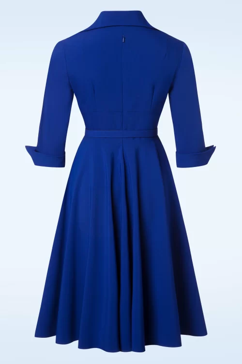 Glamour Bunny Lorelei swing jurk in kobalt blauw