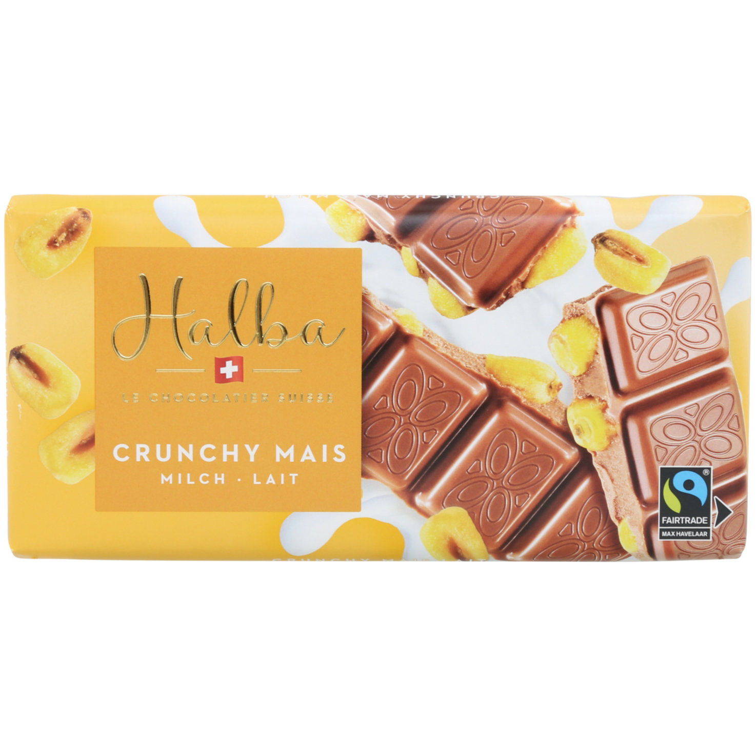 Halba Tafelschokolade Milch Crunchy Mais