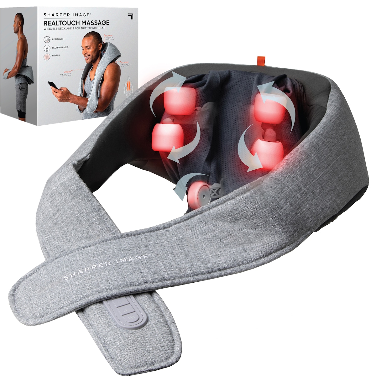 Sharper Image Shiatsu massasjeapparat til nakke og rygg med varme P000287