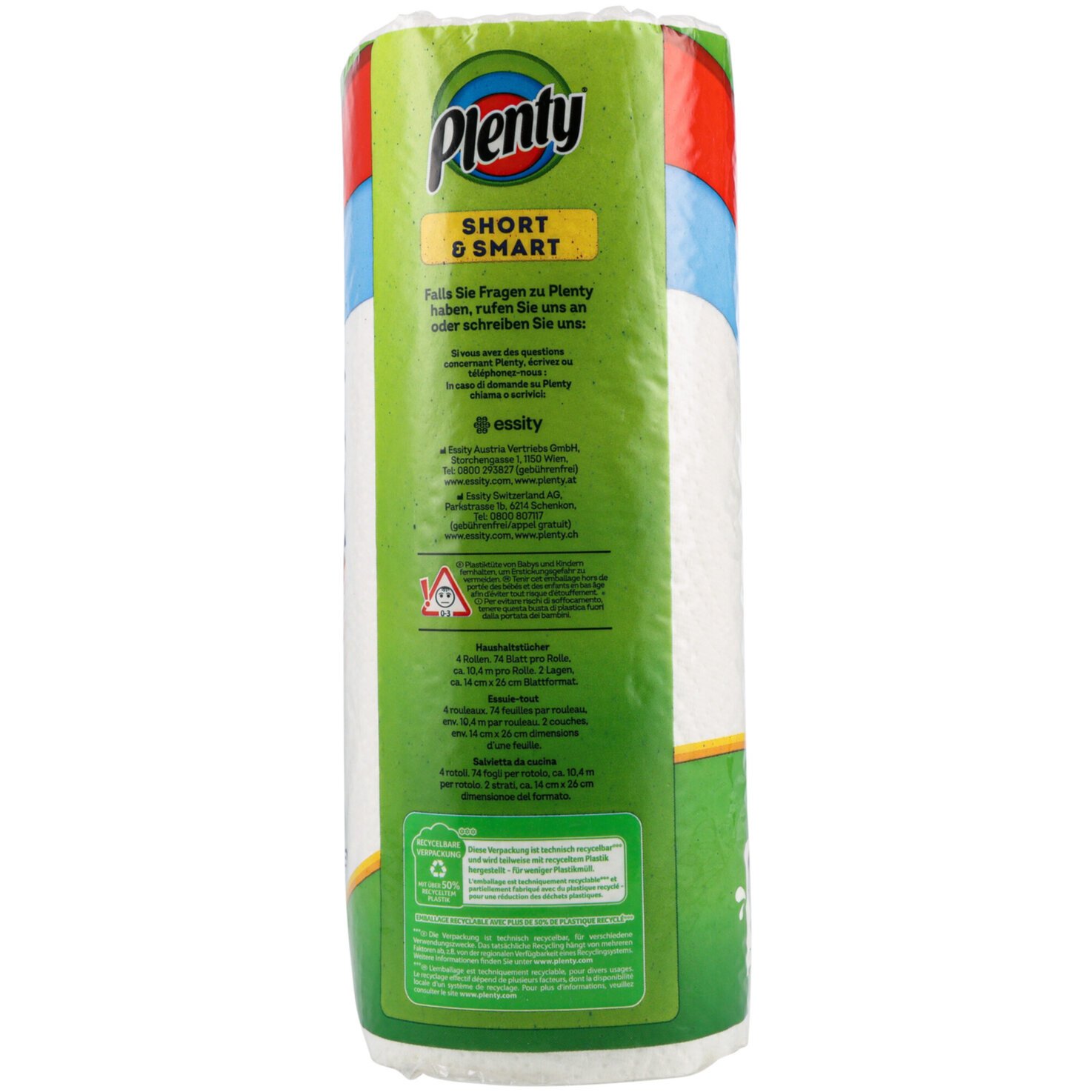Plenty Short&Smart Haushaltstücher 4x74 Blatt