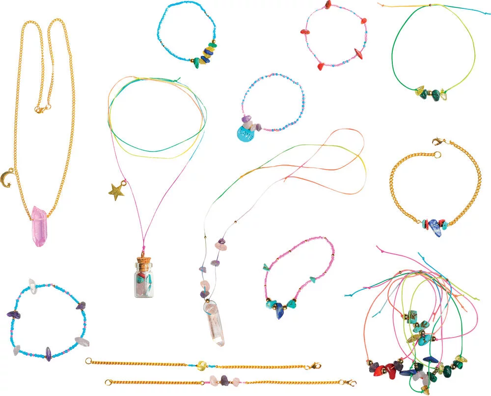 16 BIJOUX EN PIERRES PORTE-BONHEUR  A CREER