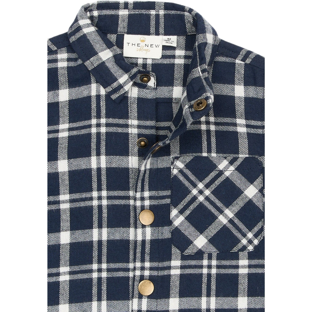 Køb THE NEW Siblings Navy Blazer Check Riggs L_S Flannel Skjorte