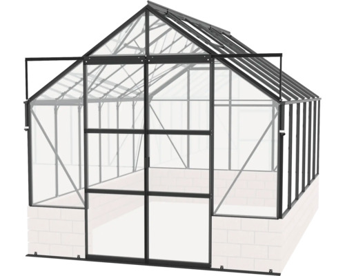 Vitavia Cassandra 9900 kas, enkelvoudig veiligheidsglas 3 mm, 257x385 cm, zwart