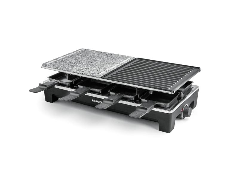 Rommelsbacher Racletteofen RCS 1350 8 Personen Raclette Grill mit zwei Wendegrillplatten