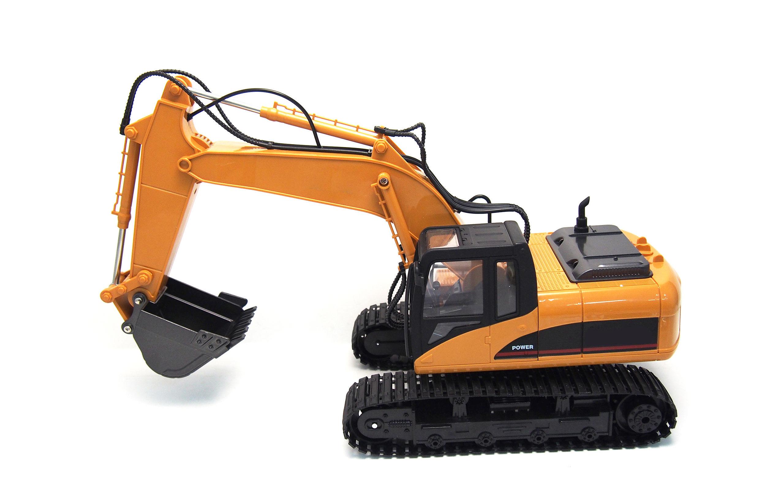 Bagger mit Metallschaufel, Licht & Sound RTR, 1:14Ferngesteuerter Raupenbagger mti beweglichem Arm und Metallschaufel