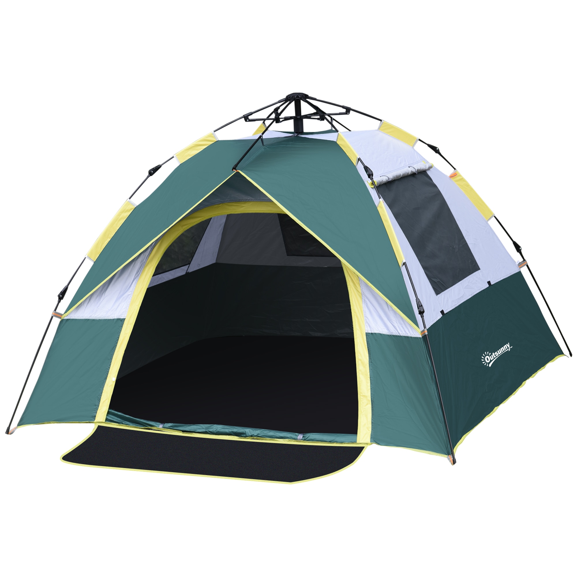 Outsunny Campingzelt für 3-4 Personen olivegrün 205 x 195 x 135 cm (LxBxH)