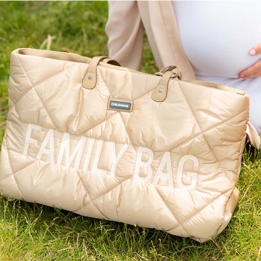 Sac à langer Family Bag matelassé - Beige