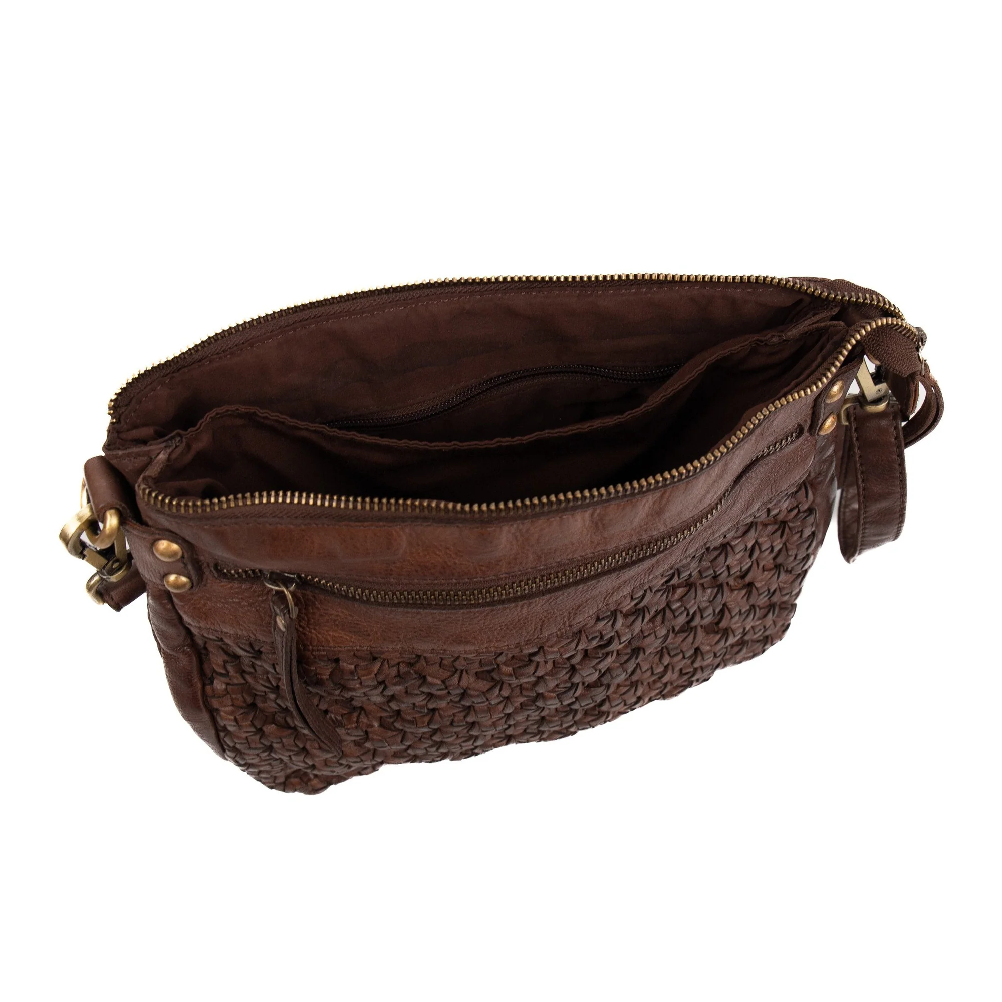 Bear Design Milano Justo Schoudertas Sita Gevlochten Brown MJ762B