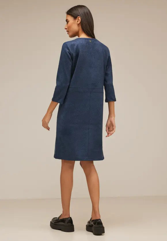 Velours Kleid - deep blue