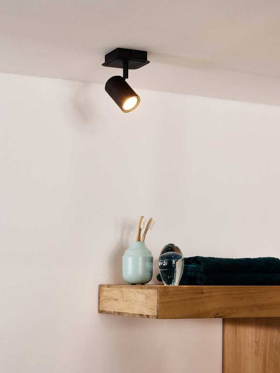 Lucide Lennert 1 spot LED badkamer IP44 zwart