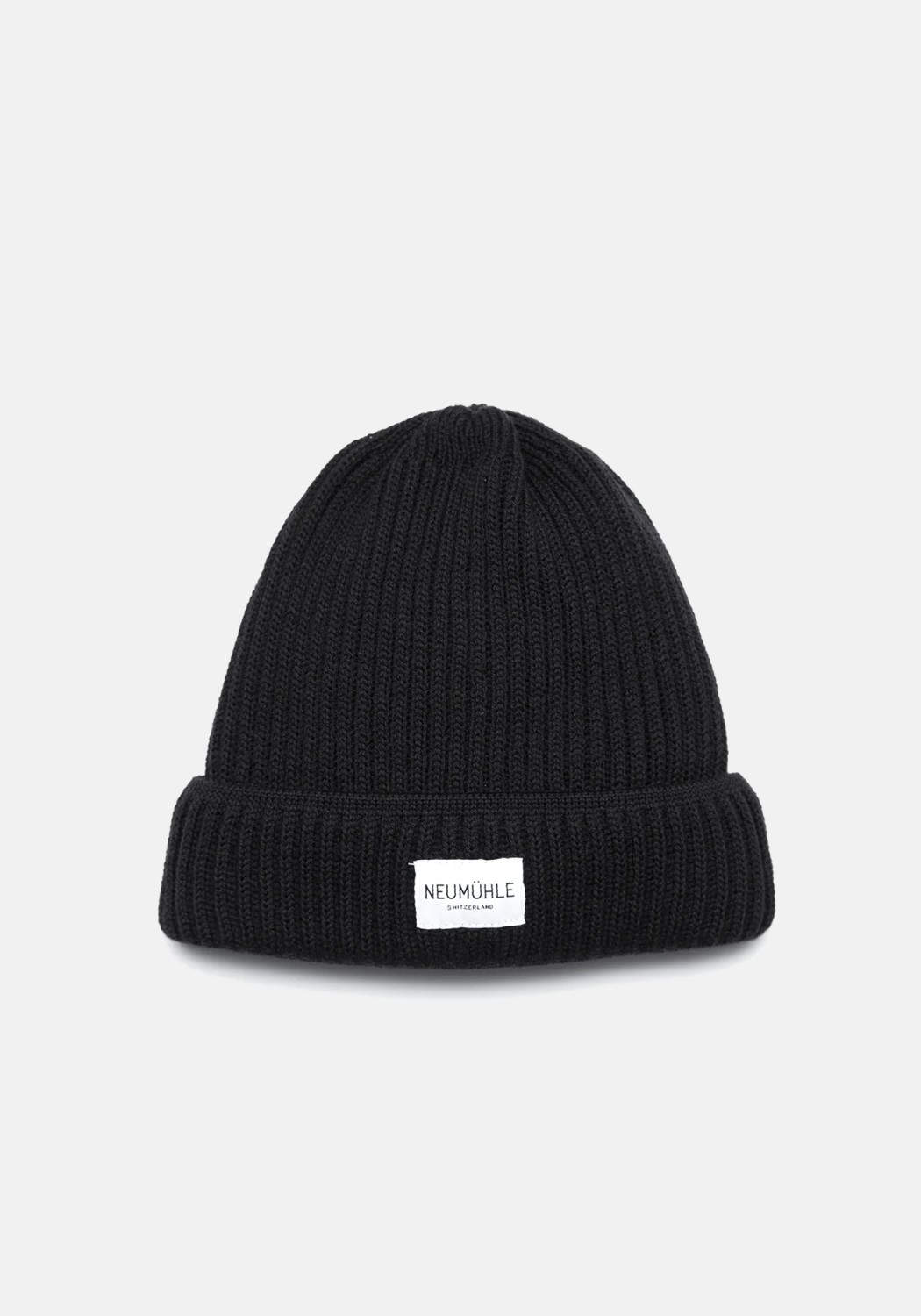 Neumuhle Wollmütze Elbe Organic Merino Black Coal