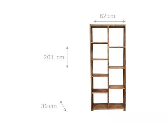 BISCOTTINI Armoire - Bois de tilleul massif finition naturelle antique - Polyvalente - Rangement - Jardin - Salon - Cuisine - Salle à manger - Étagères - Chambre - Buffet - 82x36x201cm