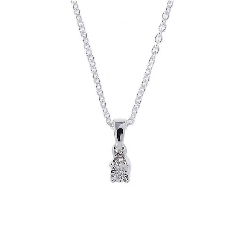 Pendentif Or Blanc et Diamant