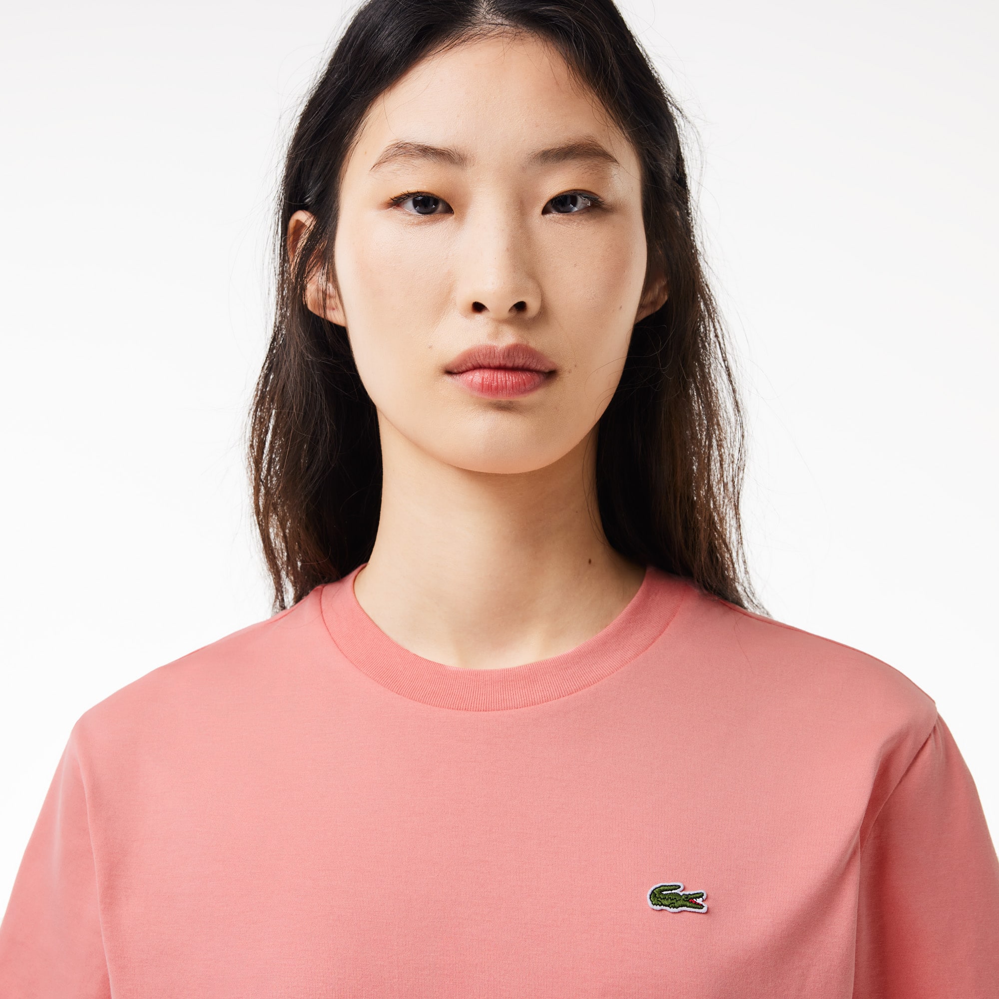 T-shirt relaxed fit en jersey de coton pima léger T-Shirts - Rose - Lacoste - Femme