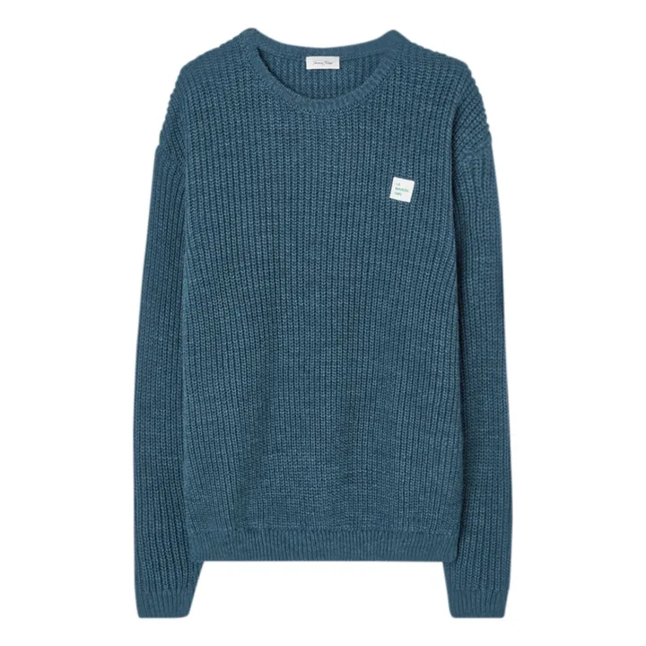 American Vintage Pull Crashway Laine et Alpaga | Bleu pétrole