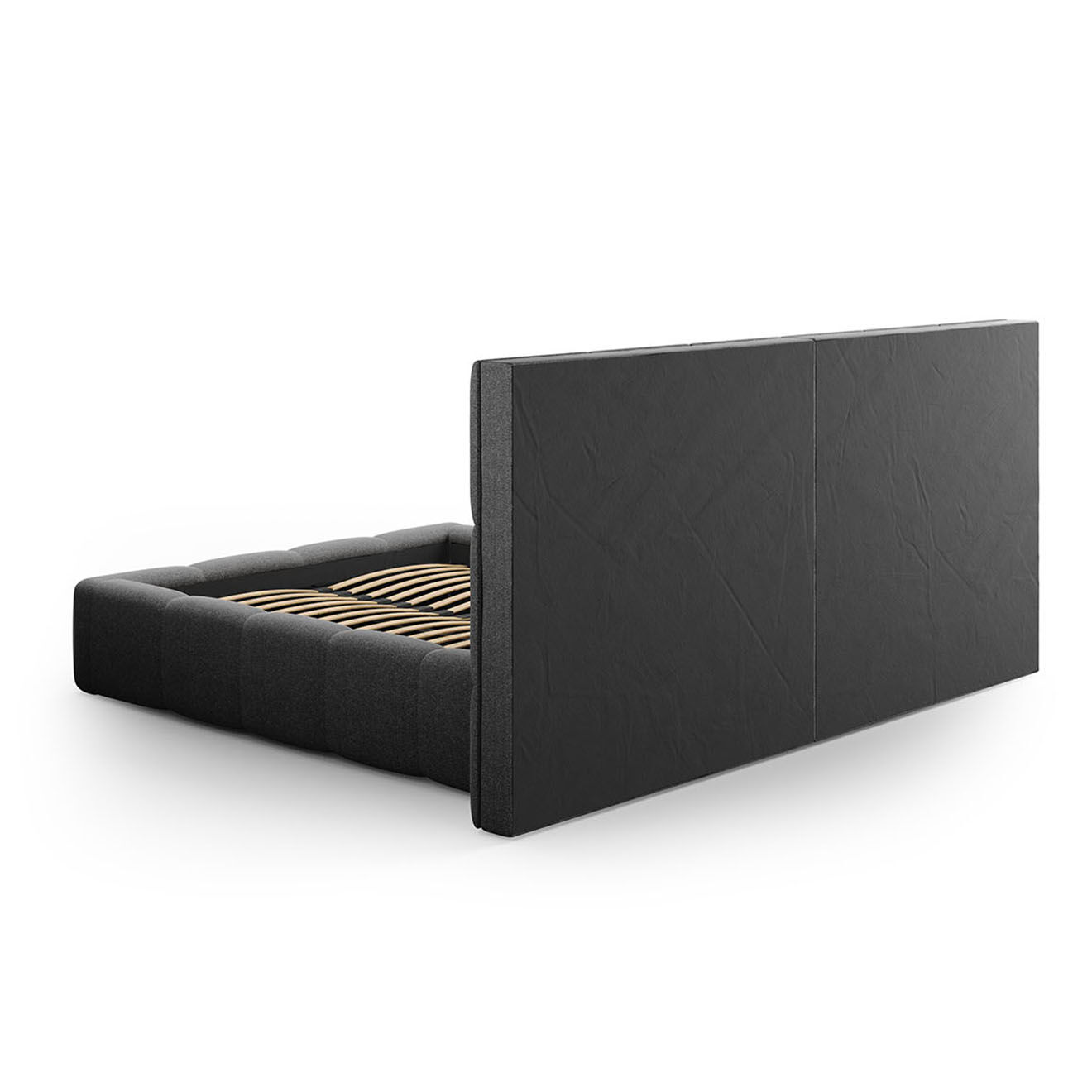 Maison Héritage Lit avec coffre de rangement Isa gris foncé - 230x300x125 cm