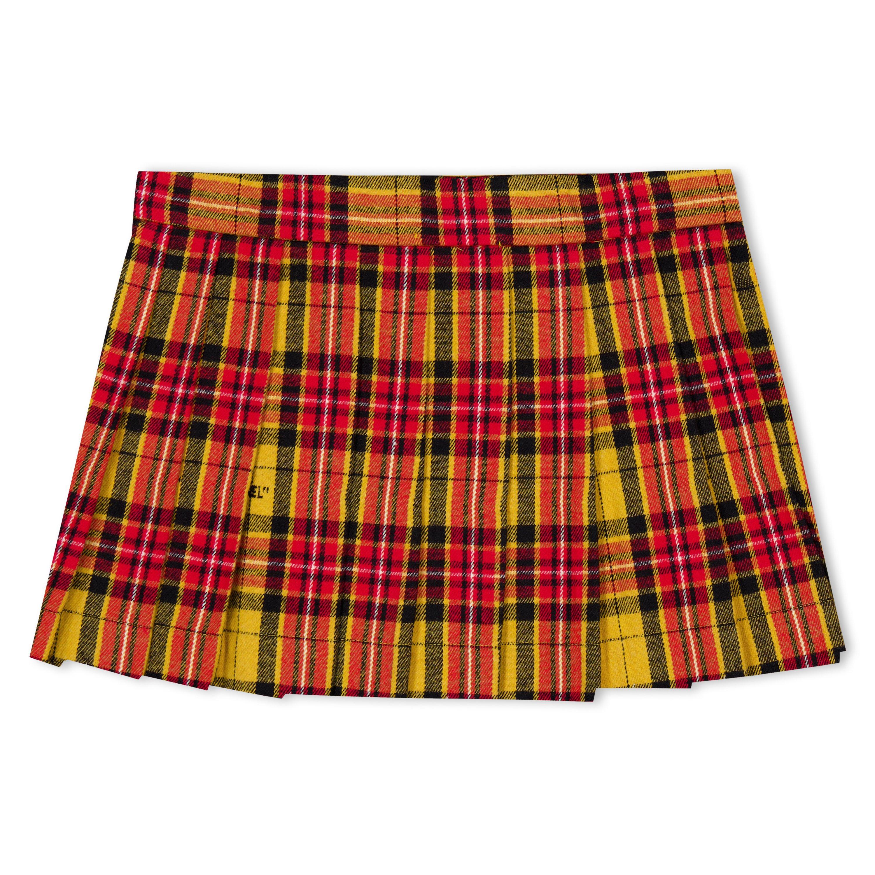 Off White Check Flannel Fold Over Skirt Juniors