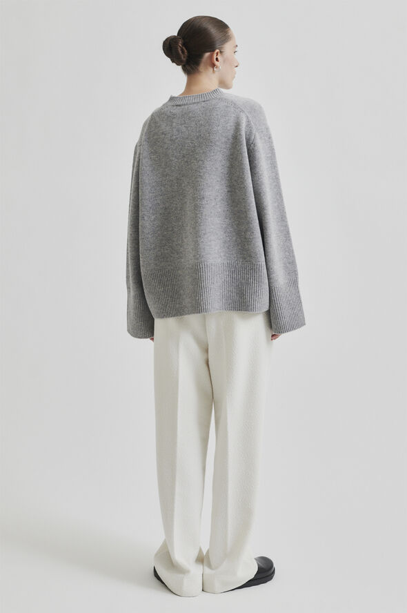 Second Female Alpha Knit O-Neck Grey melange
