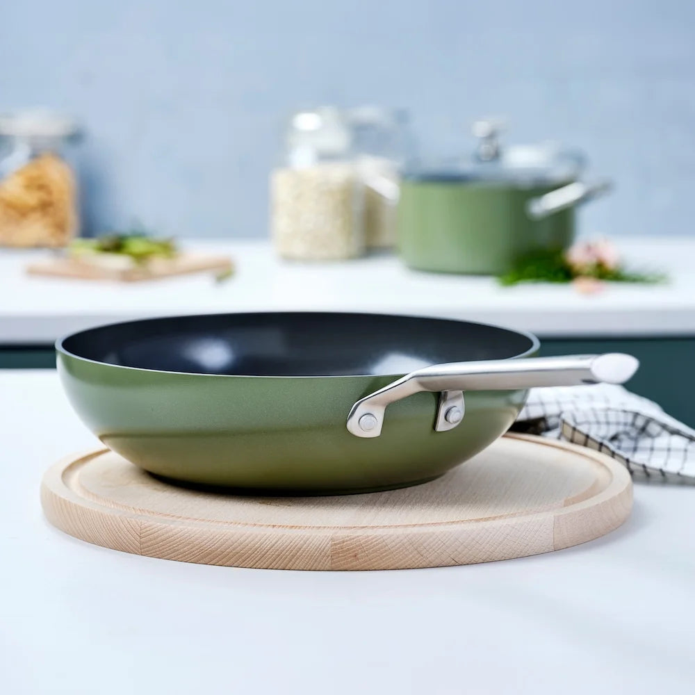 BK Sublime Wokpan Olive Green 28cm