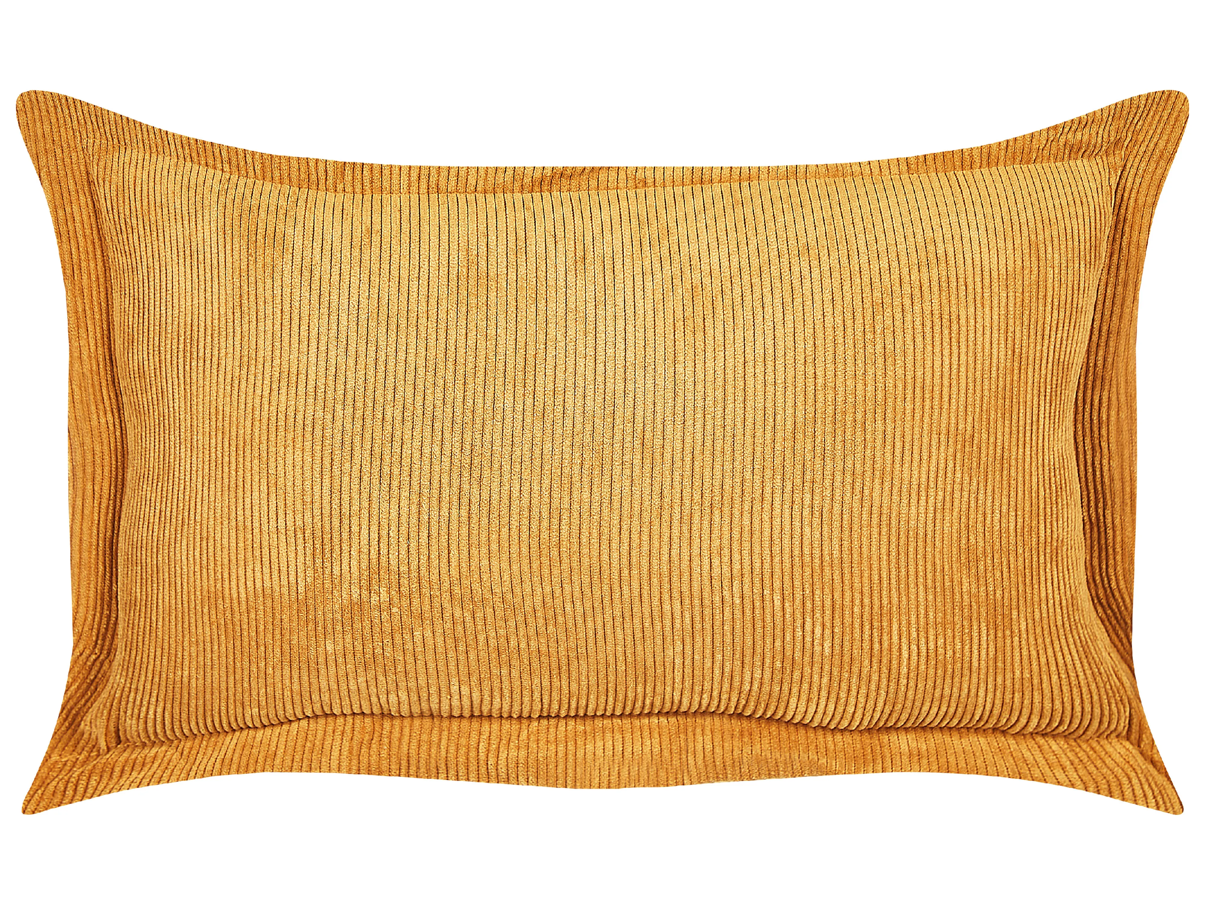 Set van 2 sierkussens ZINNIA Corduroy 47 x 27 cm Mosterdgeel effen