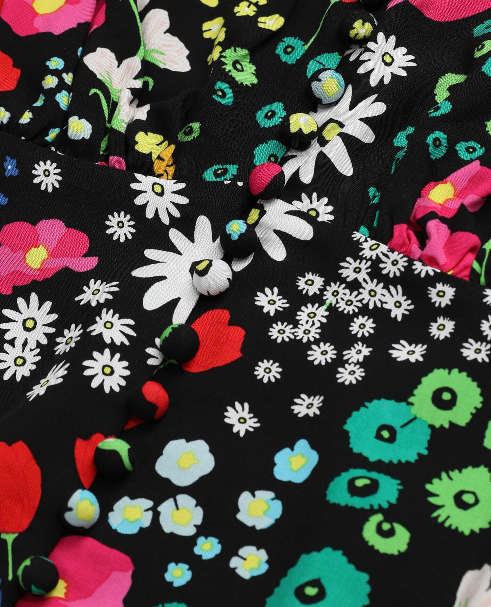 Robe courte imprimée avec boutonnage