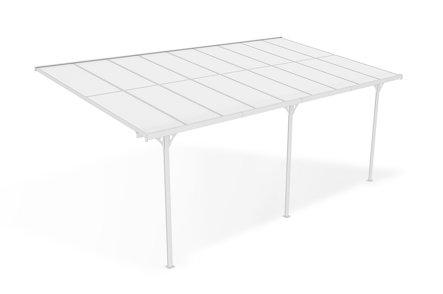 Terrasoverkapping/carport KLEO 550L300 aluminium wit