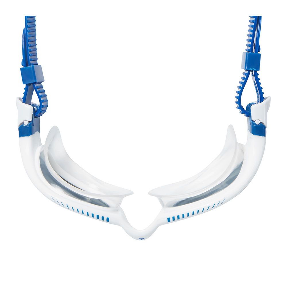 Zoggs TIGER LSR+ LIQUID SKIN RACE MIRROR - Lunettes de natation white blue/mirrored smoke