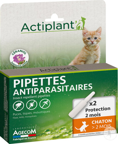 Actiplant Pipettes Antiparasitaire Chaton Pièces 2x0,6ml