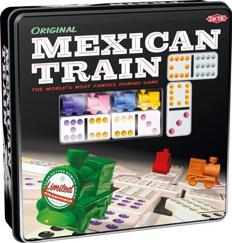 Tactic - Mexicaans Train Domino Spel - Draagbaar - Blikken Doos