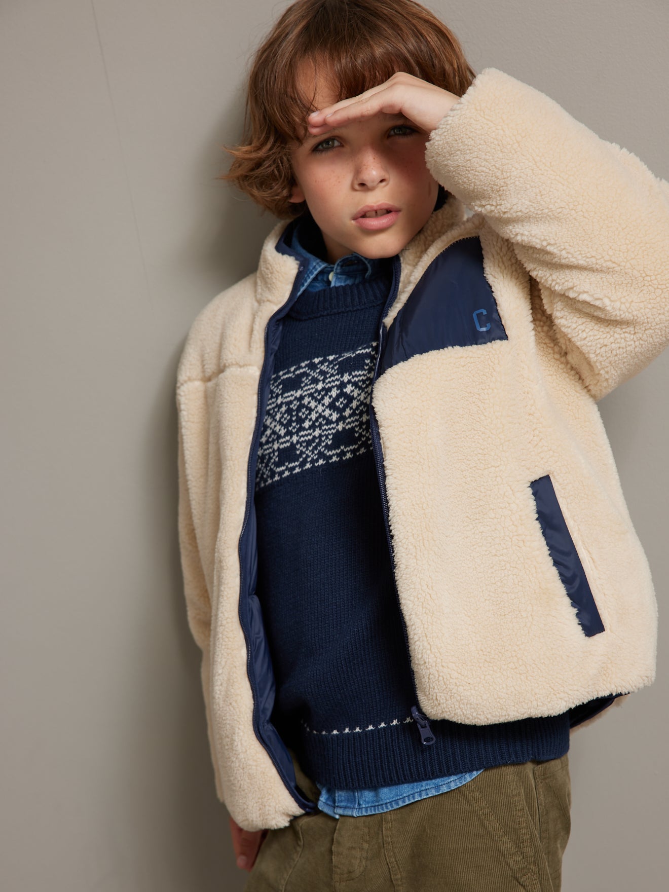 Blouson réversible Garçon plumes et duvet