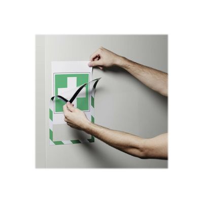 Durable Duraframe Magnetic Security - Cadre d'affichage magnétique bicolore - A4 - vert/blanc