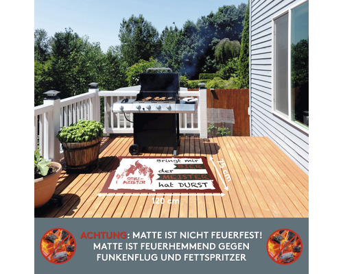 BBQ vloerbeschermingsmat, biergrillmaster, 75x120 cm