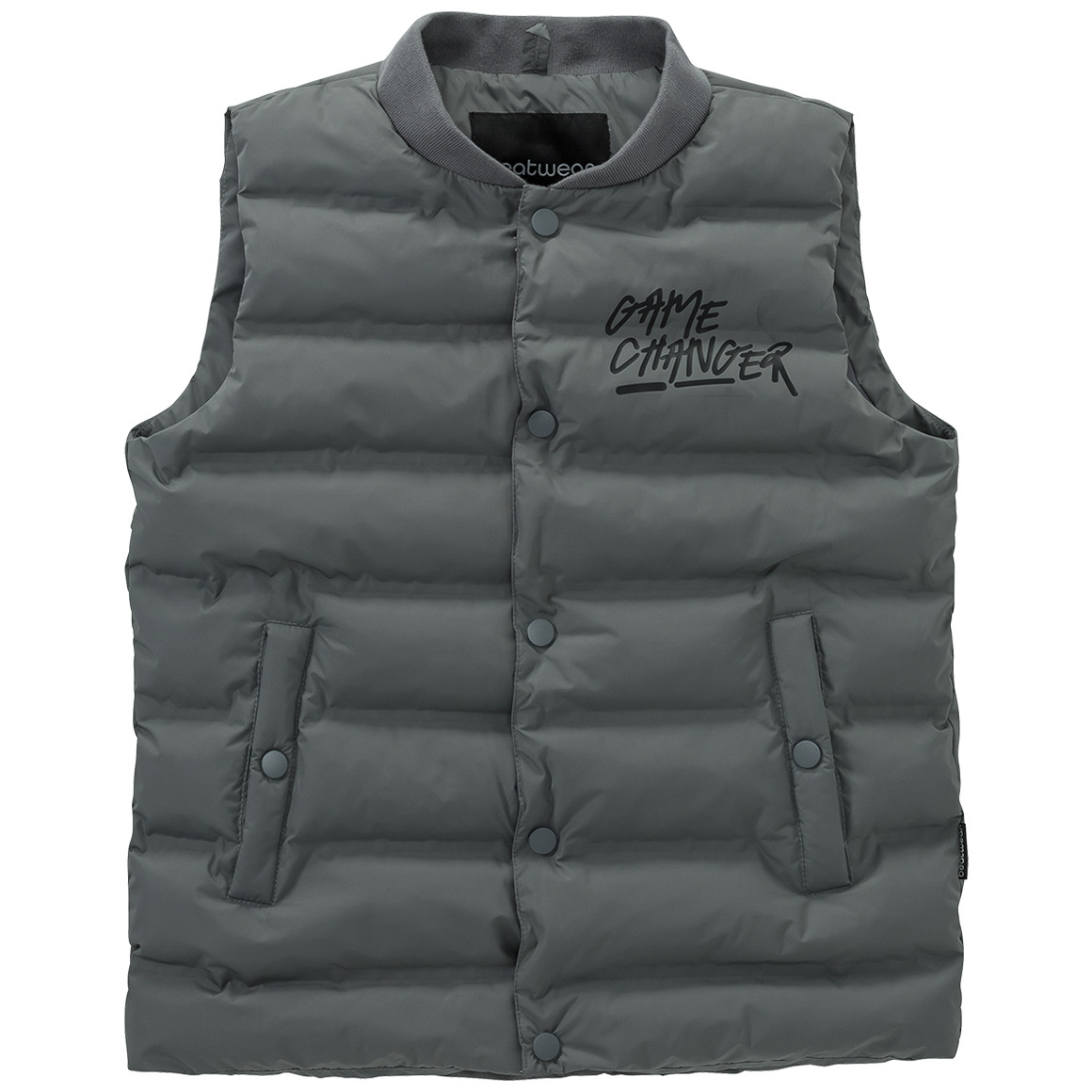 Beatwear Jungen Steppweste mit Flock-Print dunkelgrau
