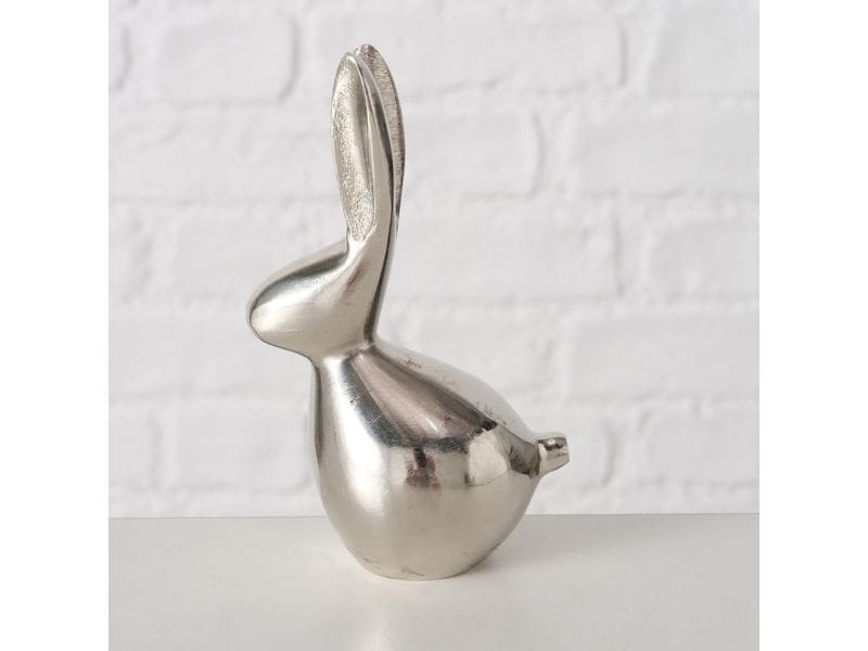 Boltze Aufsteller Hase Lapis, Silber, 12.2 cm Osterdeko aus Metall