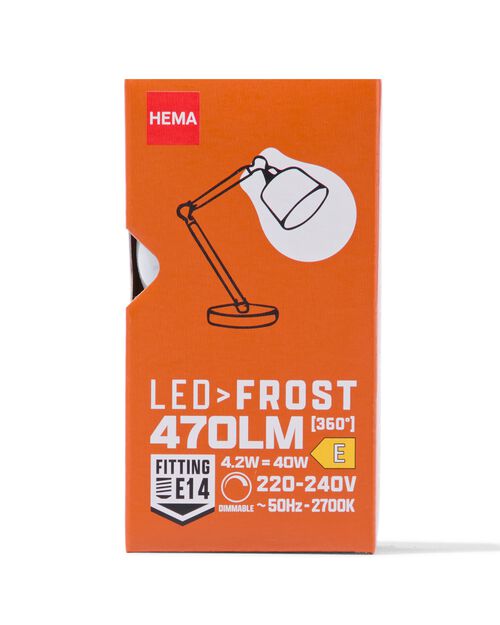 ampoule led verre givré E14 4,2W 470lm dim
