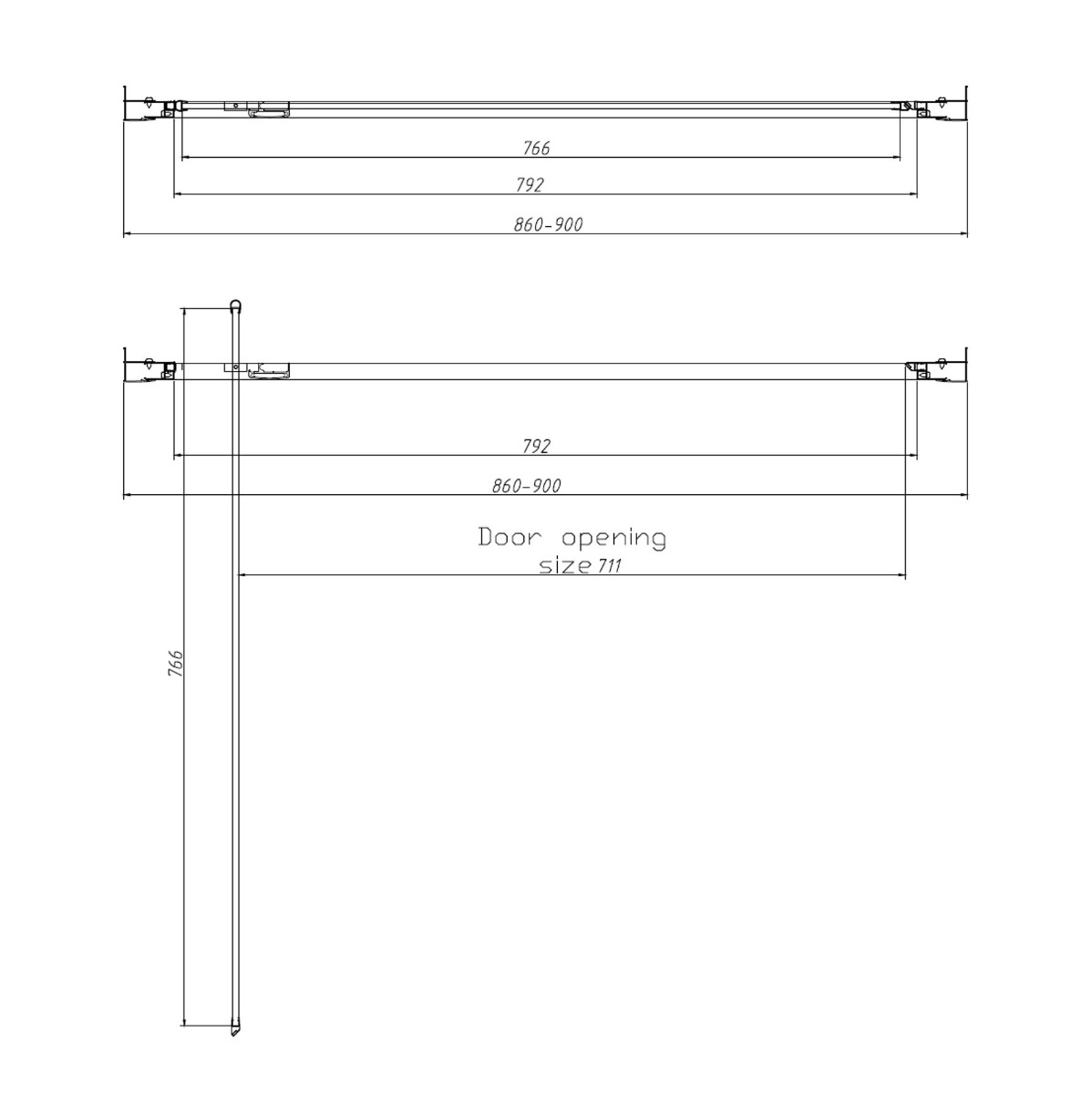 Best Design Arkos nisdeur 90x200cm verouderd ijzer - gunmetal