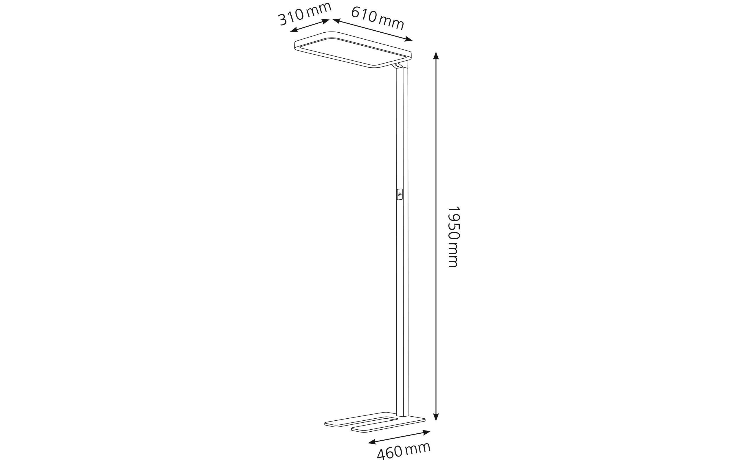 Bürostehleuchte LED Saphir 80 W, 4000 Kelvin, Anthrazit<br>Büroleuchte