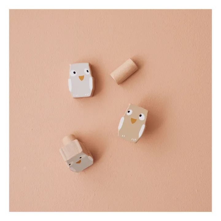 Kid's Concept Patère Chouette en bois - Set de 3