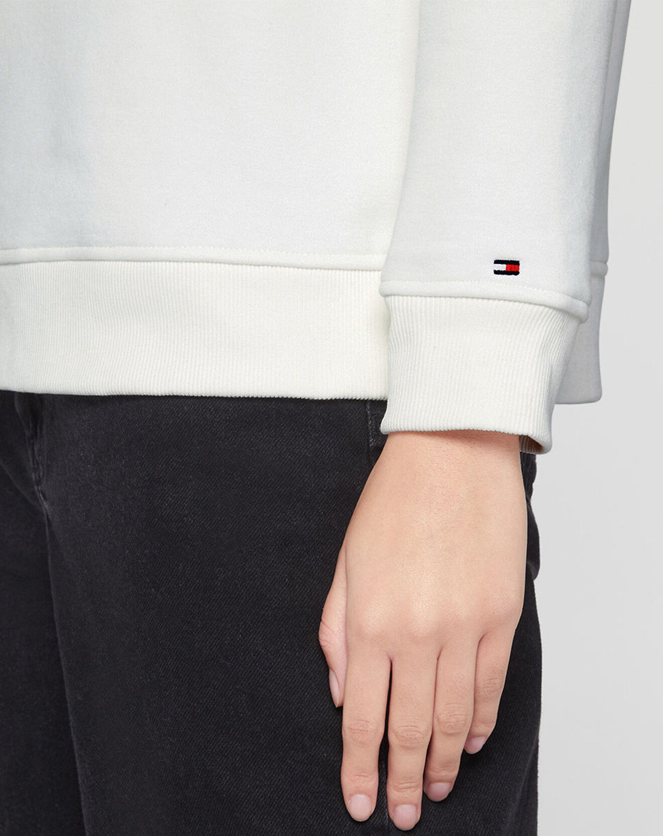 Tommy Hilfiger Sweat 100% Coton Bio Script écru